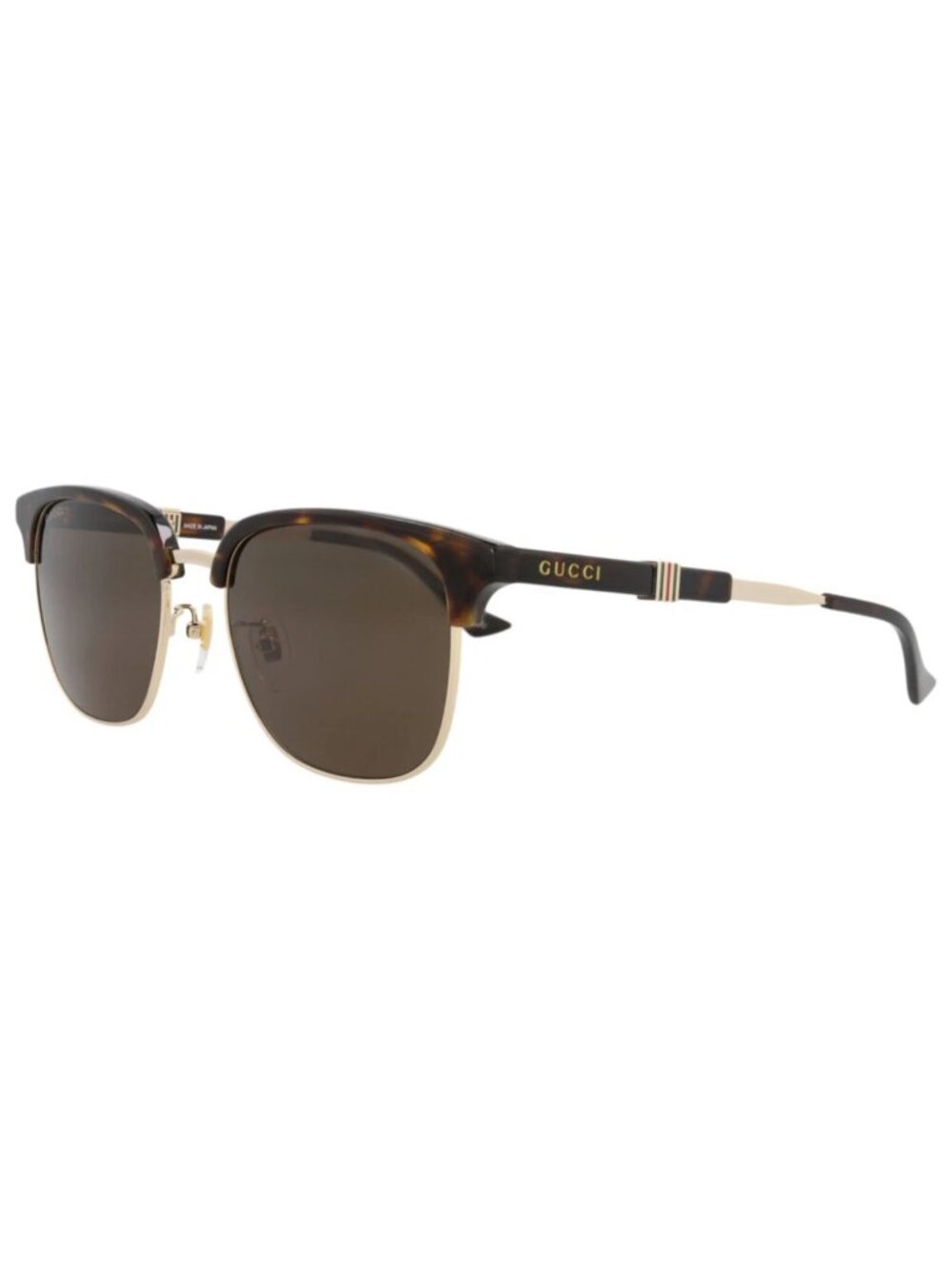 New Gucci Women's Eyeglasses Mens Square Rectangle Gold Havana Brown